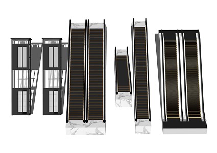 Modern Elevator Shopping Mall Escalator Sightseeing Elevator 3d model