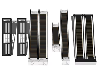 Modern Elevator Shopping Mall Escalator Sightseeing Elevator 3d model