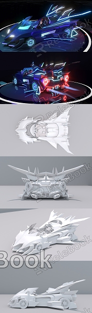 Game QQ flying car skin design model