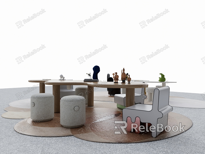 Modern Children's Table and Chair Children's Leisure Table and Chair Combination model