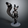 Mechanical Character Holding Worm Like Creature 3D Model Detailed Design 3d model