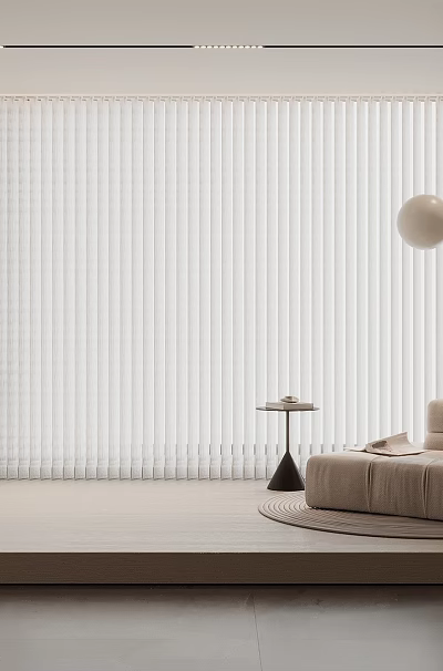Modern Light Filtering Curtain Design For Minimalist Living Room Interior Space 3d model