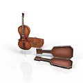 Classic Wooden Violin with Open Case for Daily Life Storage and Use