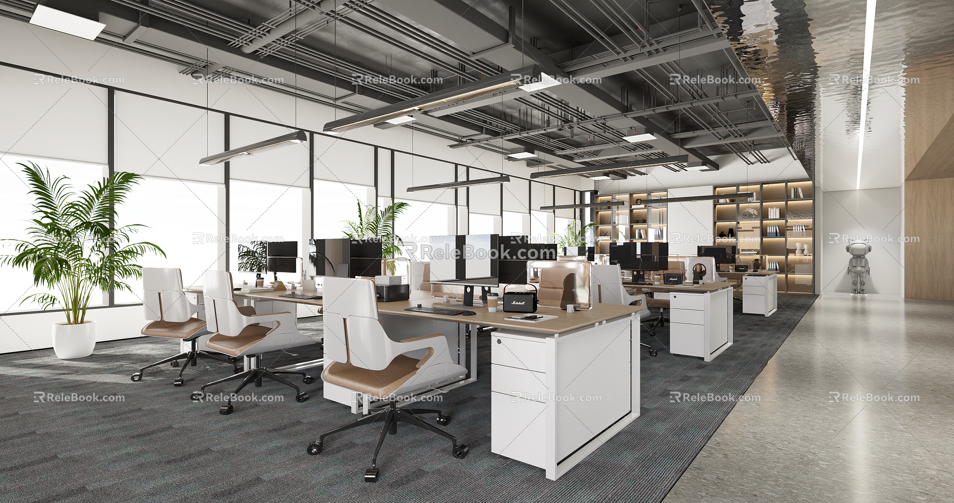 modern public office area office 3d model