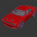 Red Muscle Sports Car With Sleek Exterior And Stylish Design Details