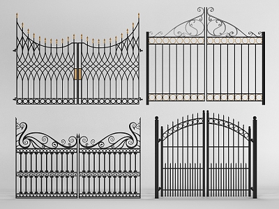 European gate wrought iron gate 3d model