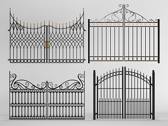 European gate wrought iron gate 3d model