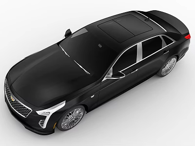 Black Luxury Cadillac Car With Silver Wheels And Sleek Modern Exterior Design 3d model