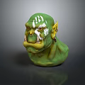 Game Movie Character With Green Skin White Facial Markings Pointed Ears And Tusked Mouth