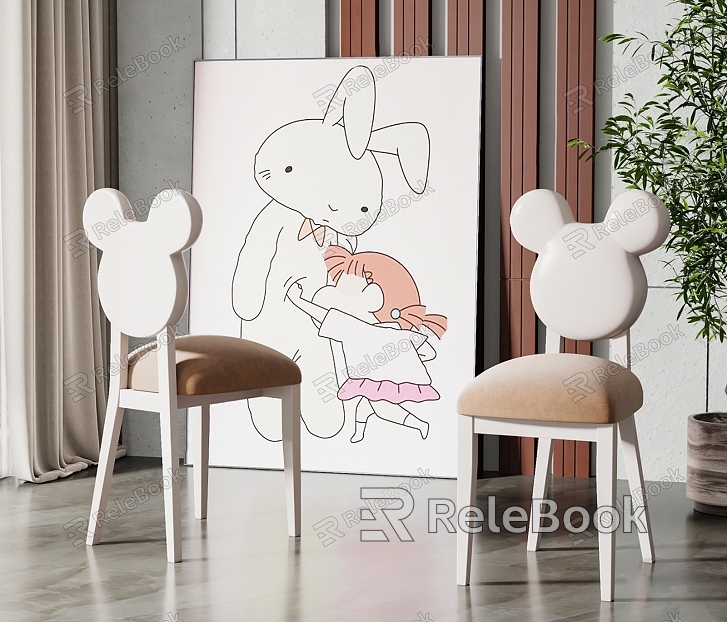 Modern Children's Chair Cute Cartoon Mickey Children's Chair model