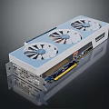 High Performance Graphics Card With Three White Fans And Efficient Cooling System 3d model