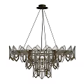 Crystal Chandelier Modern Design With Metal Frame And Geometric Crystal Petal Pendants