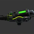 Futuristic Sci Fi Weapon With Mechanical Design Green Transparent Components And Yellow Structural Elements 3d model