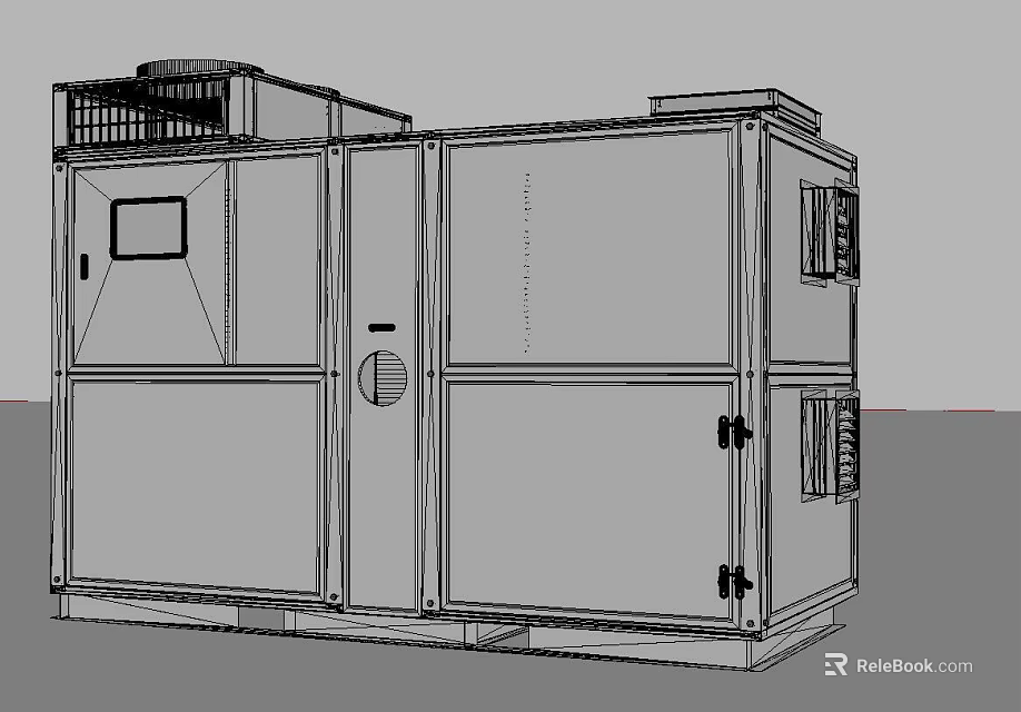 Industrial Equipment Featuring Modular Structure Multiple Cabinets Control Panel And Ventilation Grilles 3d model 