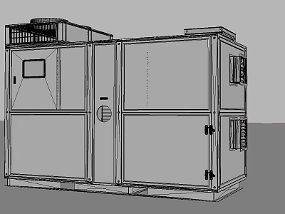 Industrial Equipment Featuring Modular Structure Multiple Cabinets Control Panel And Ventilation Grilles 3d model