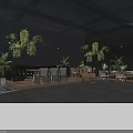 Modern Bar Interior Design with Bar Counter High Stools Wine Racks and Green Plants