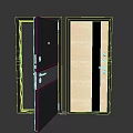 Durable Metal Swing Door With Secure Lock And Modern Handle Design 3d model