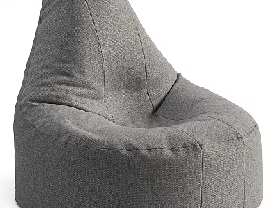 Soft Gray Fabric Bean Bag Chair Modern Comfortable Design For Living Room 3d model