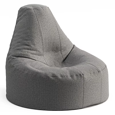 Soft Gray Fabric Bean Bag Chair Modern Comfortable Design For Living Room 3d model