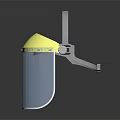 Protective Face Shield With Yellow Top Transparent Shield And Gray Headband