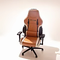 Brown and Black Leather Leisure Chair With High Backrest Armrests and Wheels