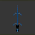 Game Movie Character Blue Dragon Block Style Pixel Design with Detailed Features