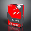 Sony Walkman Red Portable Stereo Audio Player With Classic Design And Control Buttons