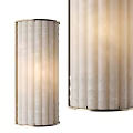 Modern Wall Lamp With White Textured Lampshade Gold Frame And Warm Illumination