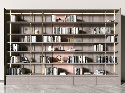 Modern bookcase 3d model