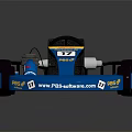 Blue and Yellow Pepsi Go Kart with Number 17 Black Seat and Silver Frame
