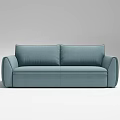Modern Light Blue Two Seater Sofa With Sleek Upholstered Fabric Design 3d model