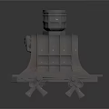 Industrial Mechanical Equipment With Cylindrical Top And Support Base Structure