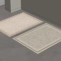 Light Colored Square Rugs With Dark Border And Simple Pattern For Indoor Use 3d model
