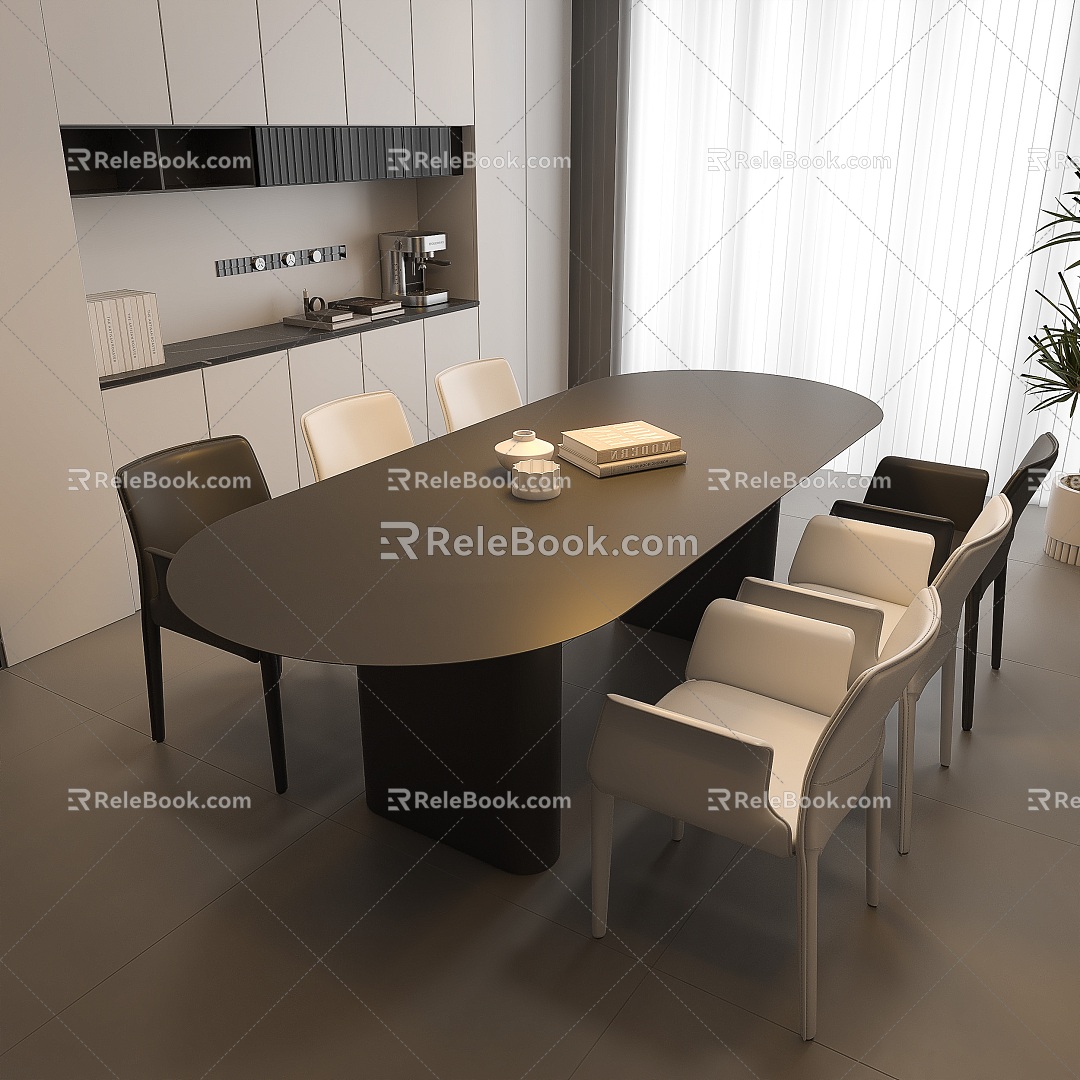 Dining Table and Chair Minimalist Dining Table and Chair Marble Dining Table and Chair Dining Table Island Table 3d model