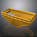 Yellow Rectangular Component With Red Accents And Decorative Edges Design