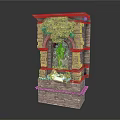 Intricate Stone Sculpture with Carved Figure on Detailed Architectural Stone Structure