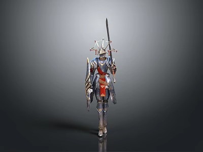3D Knight Armor Model With Sword And Shield In Detailed Design 3d model