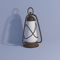 Vintage Style Table Lamp With Metal Frame White Lampshade And Cross Design