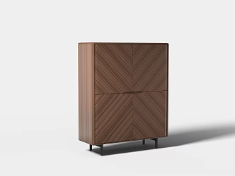 Solid wood decorative cabinet 3d model