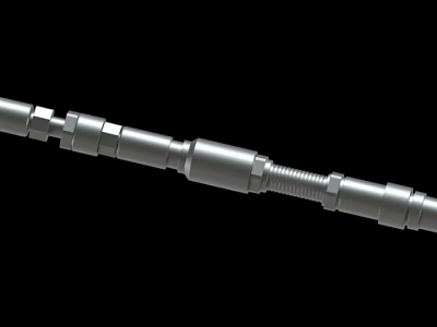 Industrial Precision Machined Metal Shaft With Stepped Sections And Threaded Design 3d model