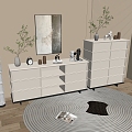 Modern Cream Style Cabinet Whole Cabinet Sideboard Cabinet Balcony Cabinet Storage Cabinet Entrance Cabinet 3d model