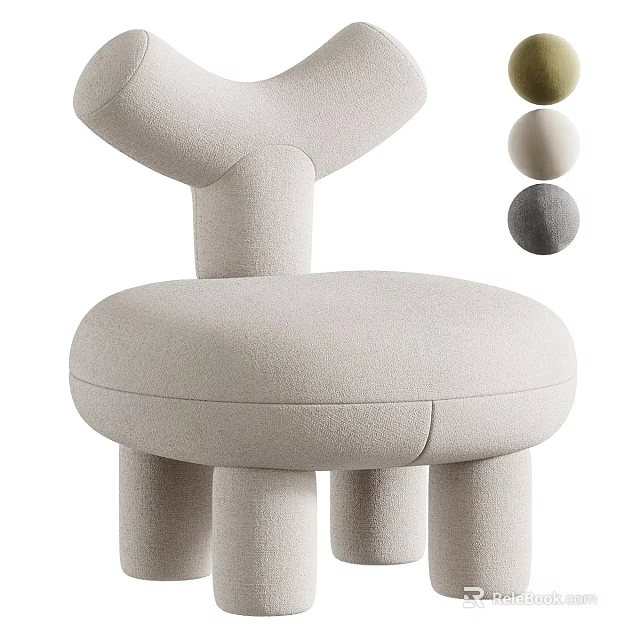 Stylish Modern Children's Chair Upholstered Fabric With Multiple Color Choices 3d model 