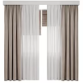 Double Layer Beige Thick And White Sheer Curtains For Modern Home Window Decor