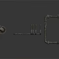 Industrial Metal Pipe Fittings With Curved Straight And Framework Components