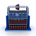 Beverage Display Rack With Pepsi Sprite 7 Up Bottled Drinks On Multiple Shelves 3d model
