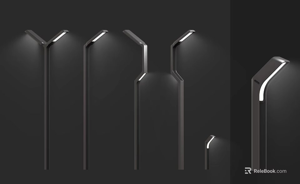 Modern Outdoor Lights With Sleek Metal Design And LED Lighting For Gardens 3d model 