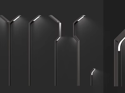 Modern Outdoor Lights With Sleek Metal Design And LED Lighting For Gardens 3d model