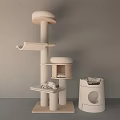 Modern Cat Climbing Rack Cat Climbing Rack Cat Nest Cat Tree Integrated Large Floor-Standing Cat Rack Wooden 3d model