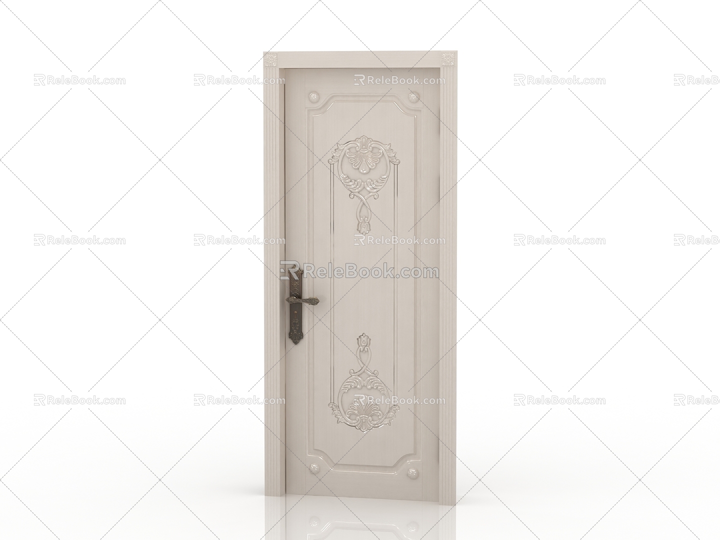 Modern Interior Door Solid Wood Door 3d model