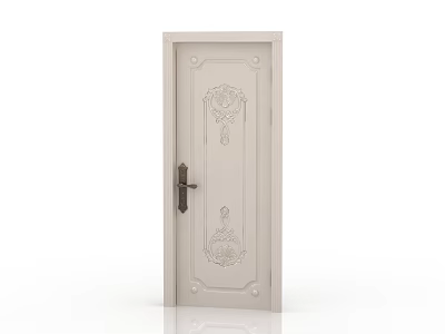 Modern Interior Door Solid Wood Door 3d model